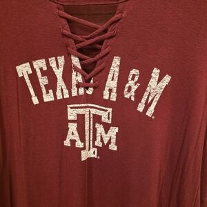 Texas A&M Maroon Lace-Up Top